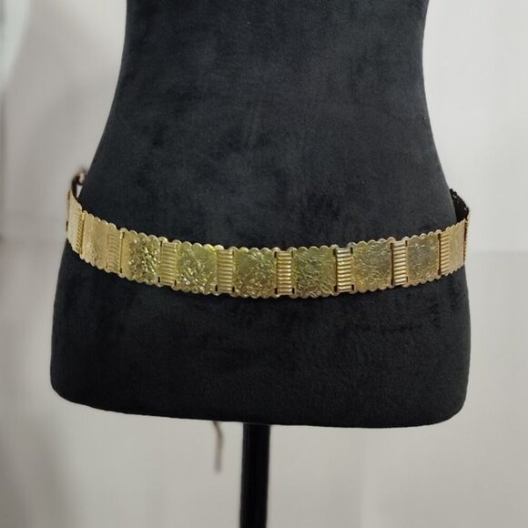Vintage Unbranded Gold Metal Women's Belt Small - Picture 6 of 11